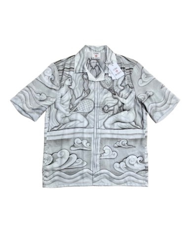 1:1 quality version  Mural Goddess Tennis Cloud Wave Full Print Silky Viscose Camp Collar Shirt 29220508