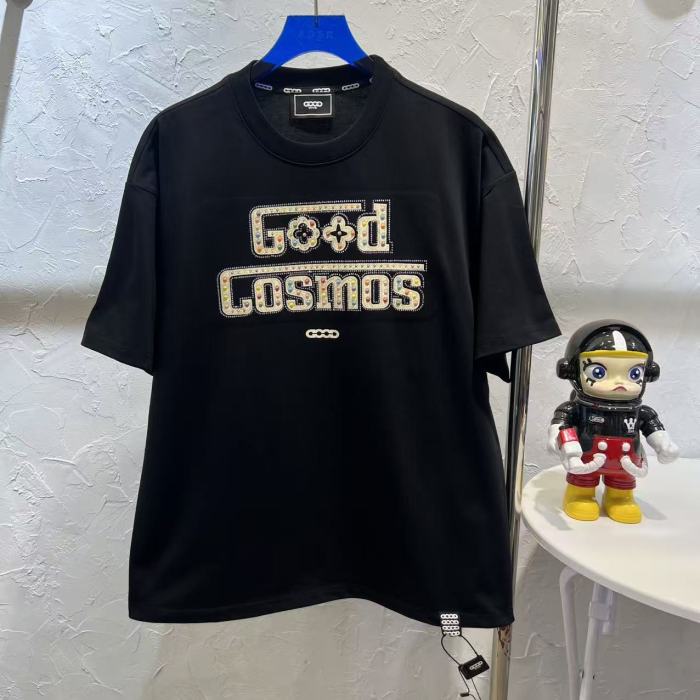 Around The World Color Rhinestone Embroidery Tee 2 colors 29220119
