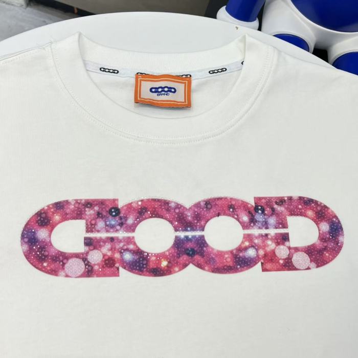 Year Of Horse Pink Denim Full Rhinestone Tee 29220114