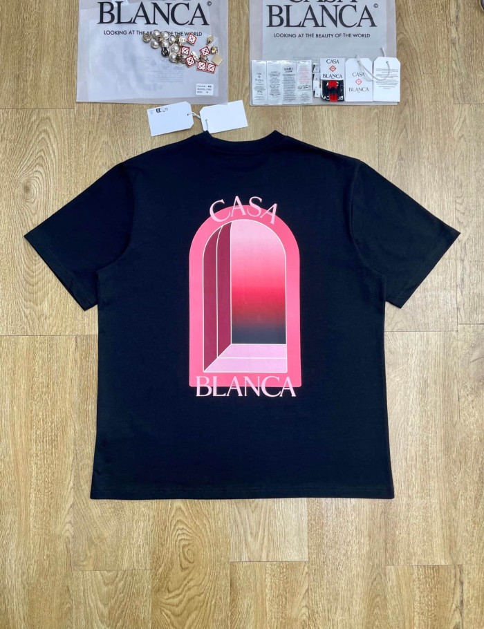 1:1 quality version Oversized Mediterranean Minimalist Gradient Geometric Arch Digital Print T-shirt 2 colors 29220050