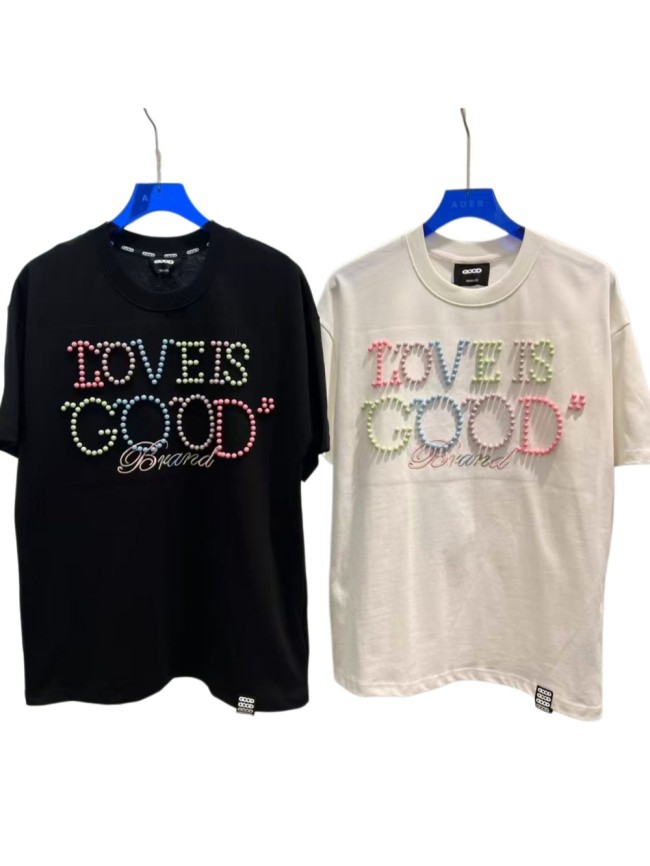 Summer Colorful Pearl Letter Tee 2 colors 29220598