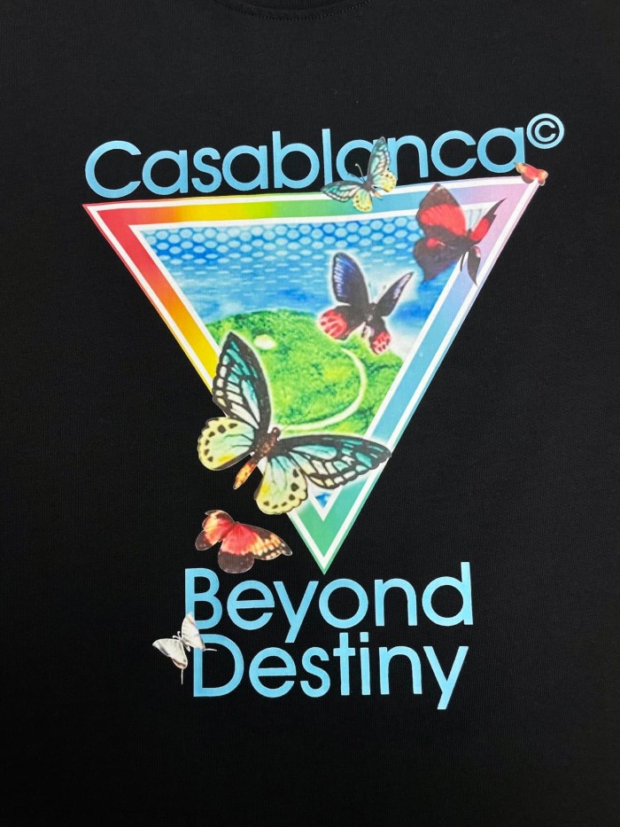 1:1 quality version Inspirational Text Multi-Color Butterfly Triangle Frame Landscape Print T-shirt 29220541