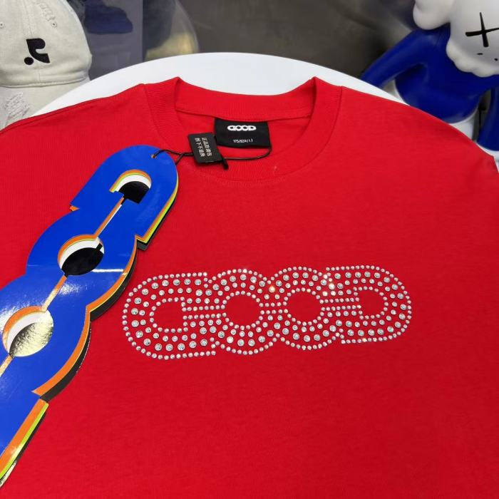 Streetwear Rhinestone Beaded Letter Tee 2 colors 29220602