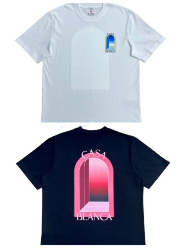 1:1 quality version Oversized Mediterranean Minimalist Gradient Geometric Arch Digital Print T-shirt 2 colors 29220050