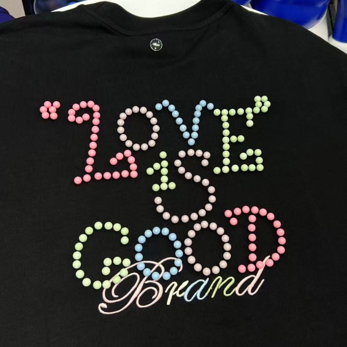 Summer Colorful Pearl Letter Tee 2 colors 29220598