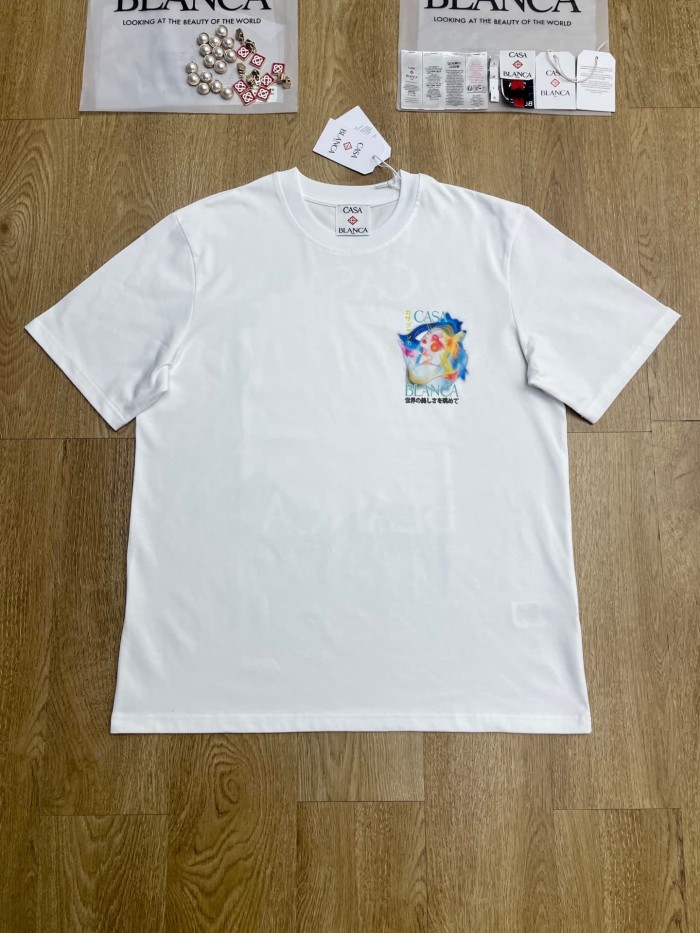 1:1 quality version Japanese Text Psychedelic Gradient Face Butterfly Dual Side Print T-shirt 29220562