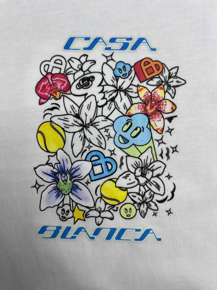 1:1 quality version Oversized Y2K Streetwear Graffiti Floral Smiley Tennis Doodle Digital Print T-shirt 2 colors 29220079