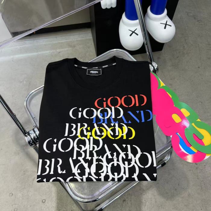 Unisex Multi Color Stacked Serif Brand Text & Arch Slogan Front Back Digital Print T-shirt 29220413