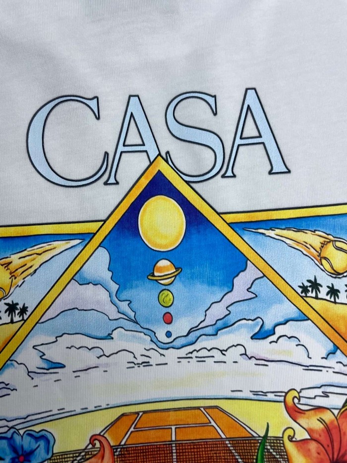1:1 quality version Oversized Mediterranean Vintage Triangular Celestial Floral Tennis Digital Print T-shirt 2 colors 29220044