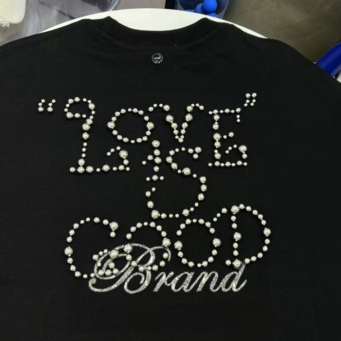 Round Pearl Letter Embroidery Tee 3 colors 29220600