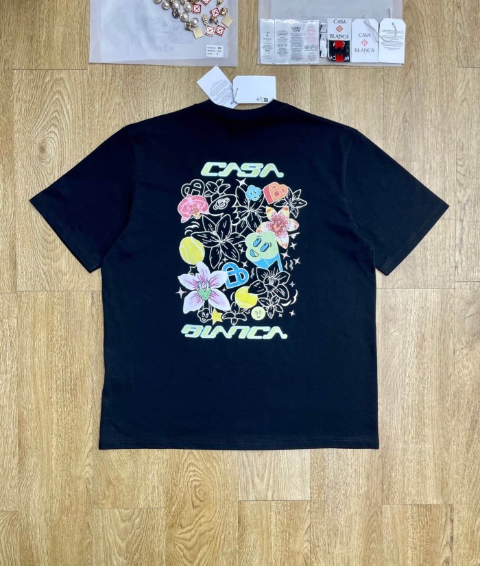 1:1 quality version Oversized Y2K Streetwear Graffiti Floral Smiley Tennis Doodle Digital Print T-shirt 2 colors 29220079