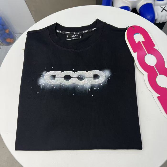 Nebula Silver Print Hot Rhinestone Luxury Tee 29220121