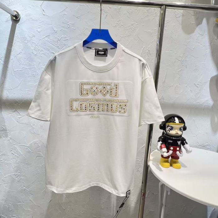 Around The World Color Rhinestone Embroidery Tee 2 colors 29220119