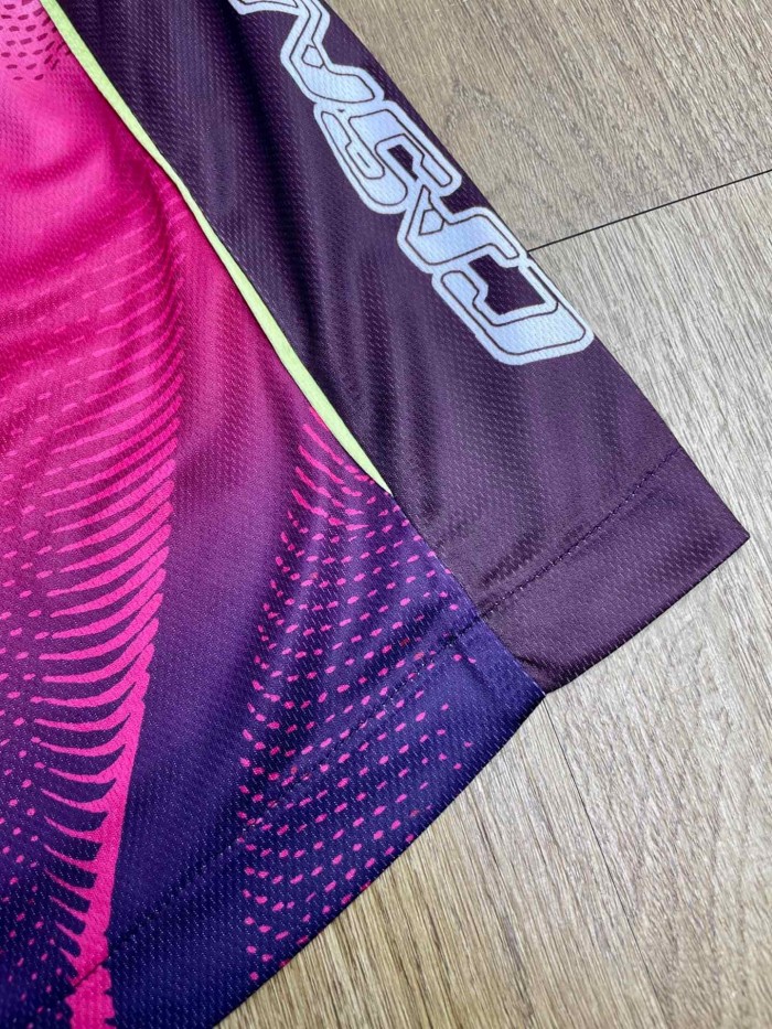 1:1 quality version Purple Gradient Dot Print Gold Side Piping Elastic Waist Soccer Shorts 29220803