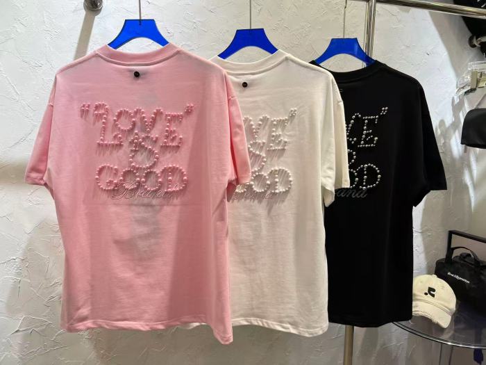 Round Pearl Letter Embroidery Tee 3 colors 29220600