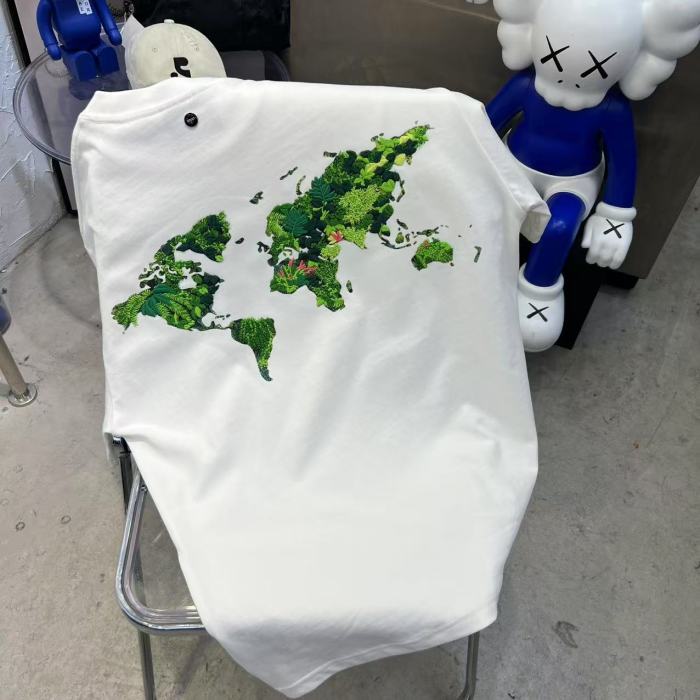 3D Green Plant Embroidery Map Tee 2 colors 29220595