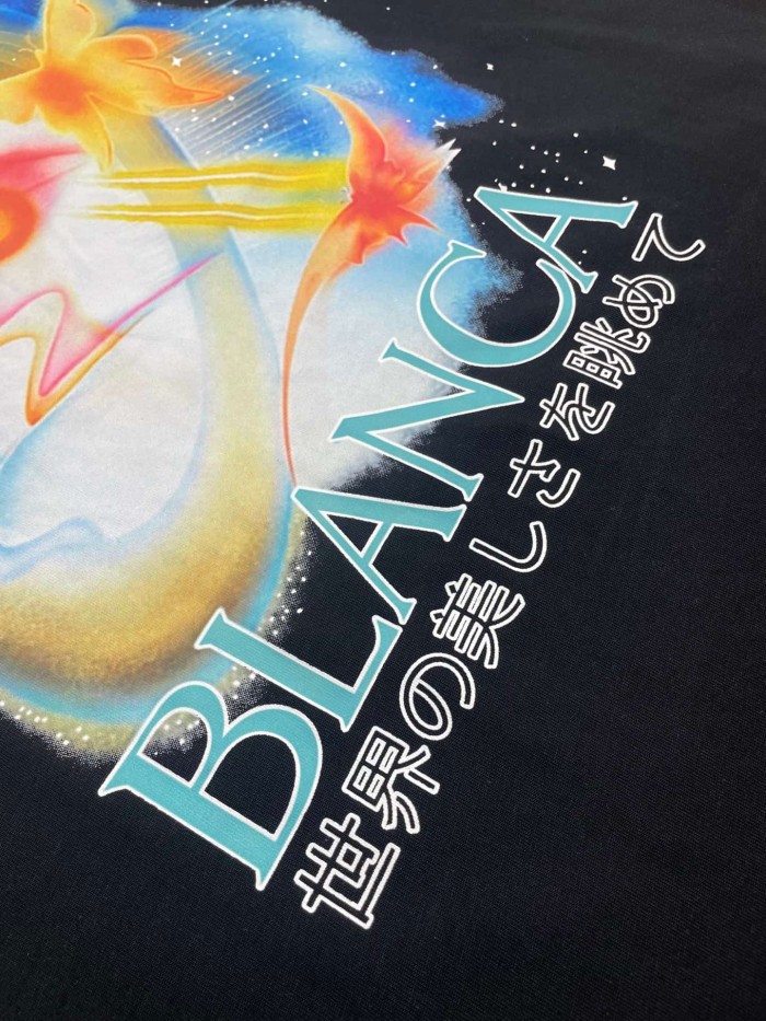 1:1 quality version Oversized Retro Japanese Psychedelic Portrait Butterfly Kanji Digital Print T-shirt 29220082