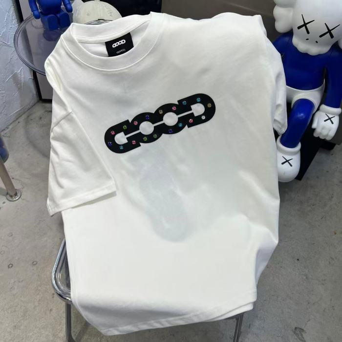 Hollow GOOD Color Rhinestone Print Tee 2 colors 29220606