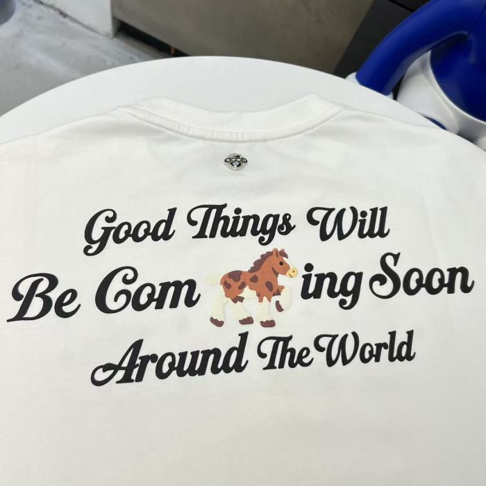 Year Of Horse Cute Foam Denim Hot Rhinestone Tee 2 colors 29220115
