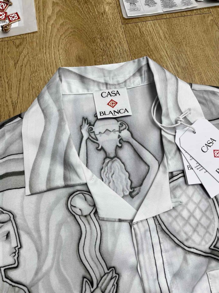 1:1 quality version  Mural Goddess Tennis Cloud Wave Full Print Silky Viscose Camp Collar Shirt 29220508