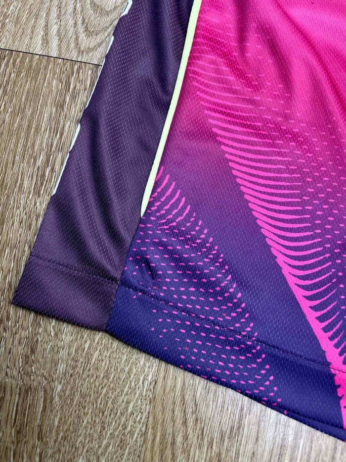 1:1 quality version Purple Gradient Dot Print Gold Side Piping Elastic Waist Soccer Shorts 29220803