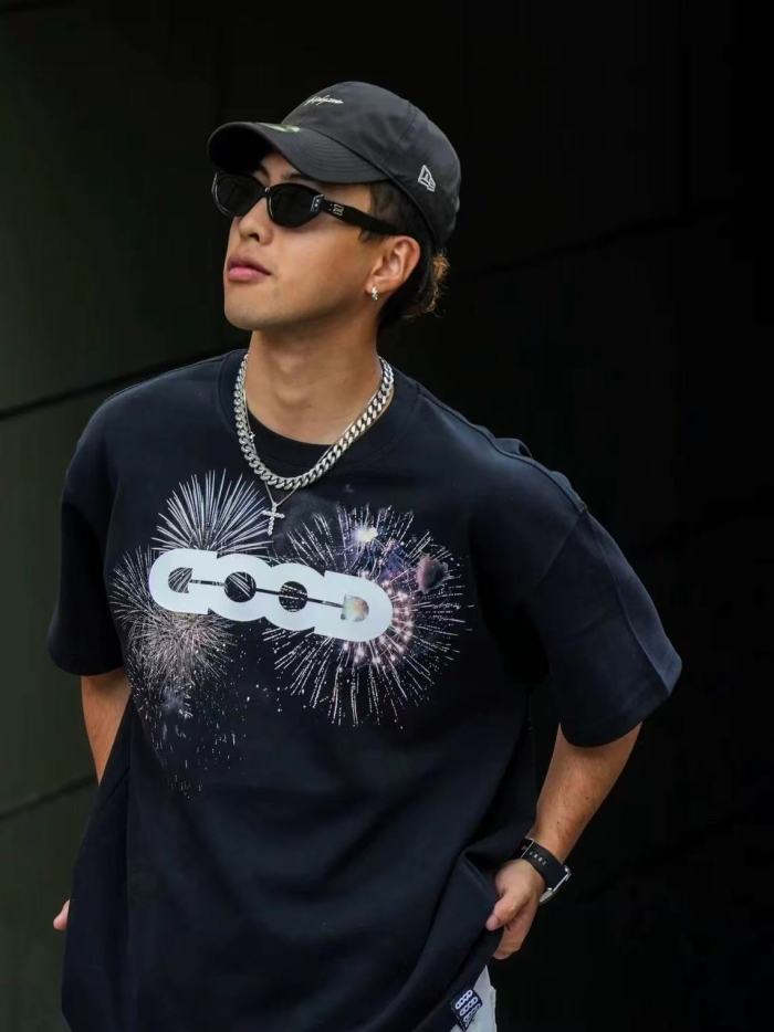 Fireworks Rhinestone Patch Logo Tee 29220599