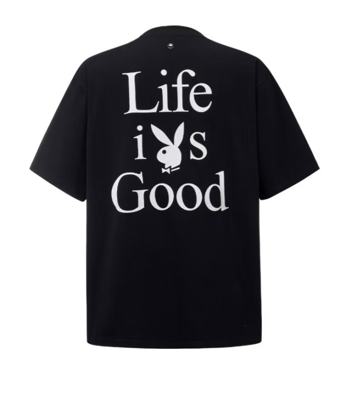Unisex   Life Is Good  Bunny Slogan Front Back Print T-shirt 2 colors 29220128