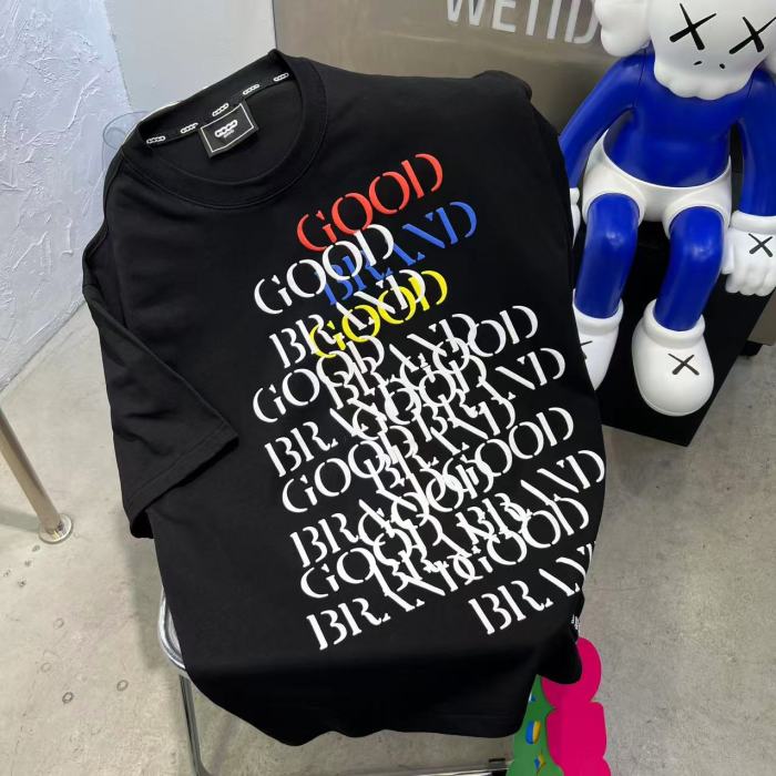 Unisex Multi Color Stacked Serif Brand Text & Arch Slogan Front Back Digital Print T-shirt 29220413
