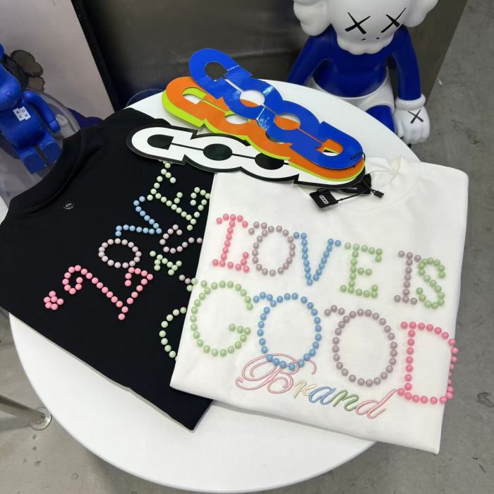 Summer Colorful Pearl Letter Tee 2 colors 29220598