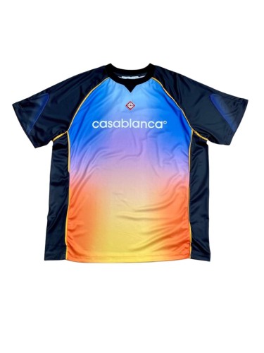 1:1 quality version Gradient Sunset Print Mesh Spliced Sports Football Jersey T-shirt 29220781