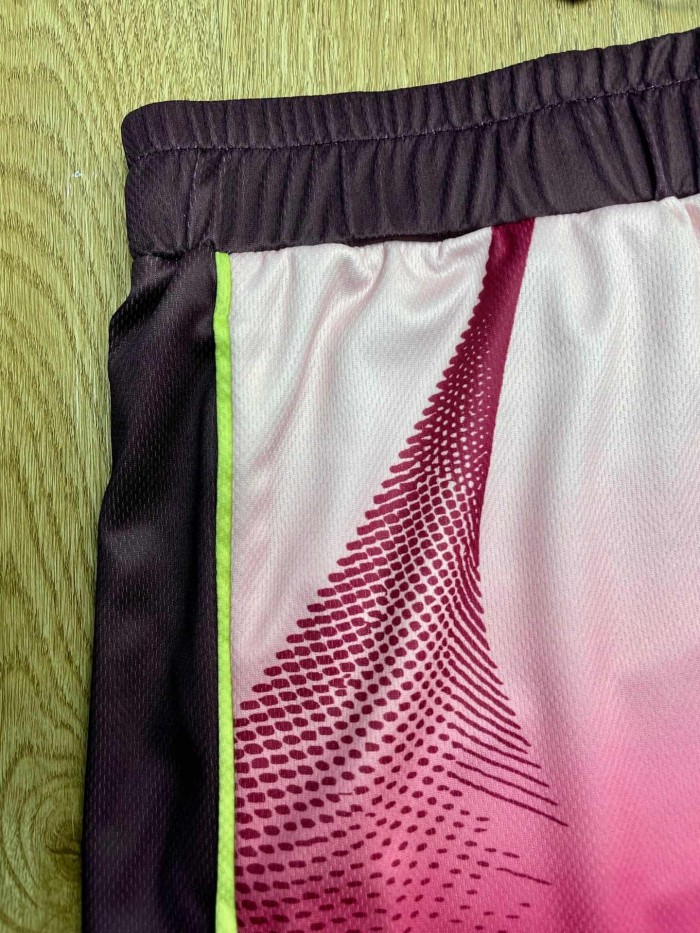 1:1 quality version Purple Gradient Dot Print Gold Side Piping Elastic Waist Soccer Shorts 29220803
