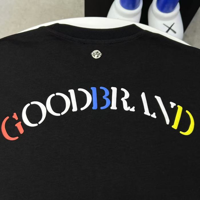 Unisex Multi Color Stacked Serif Brand Text & Arch Slogan Front Back Digital Print T-shirt 29220413