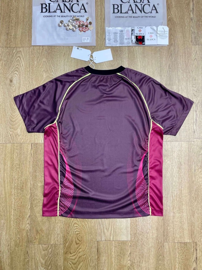 1:1 quality version Swirl Casa Logo Gradient Dot Print Mesh Panel V Neck Football Jersey T-shirt 29220794