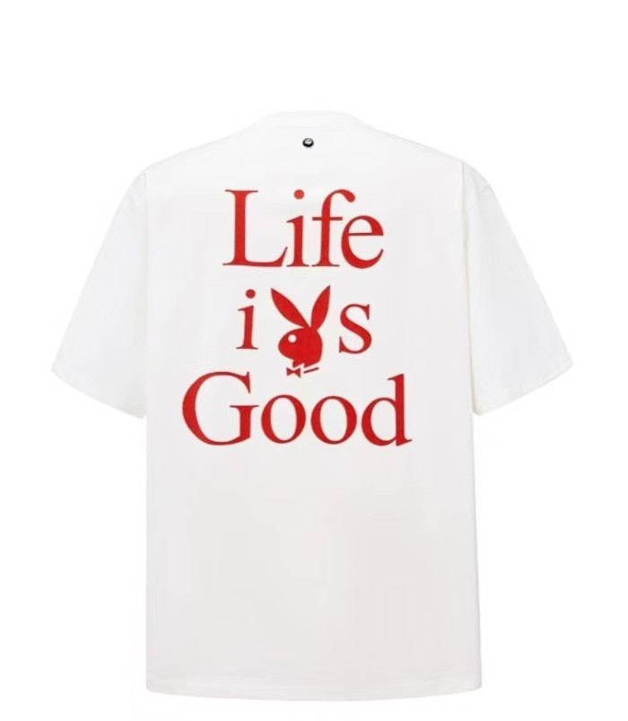 Unisex   Life Is Good  Bunny Slogan Front Back Print T-shirt 2 colors 29220128