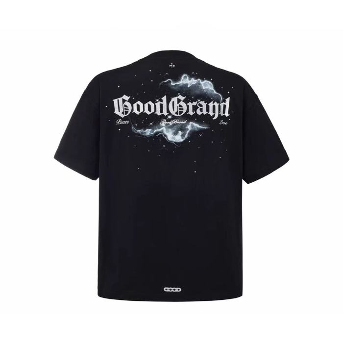 Nebula Silver Print Hot Rhinestone Luxury Tee 29220121