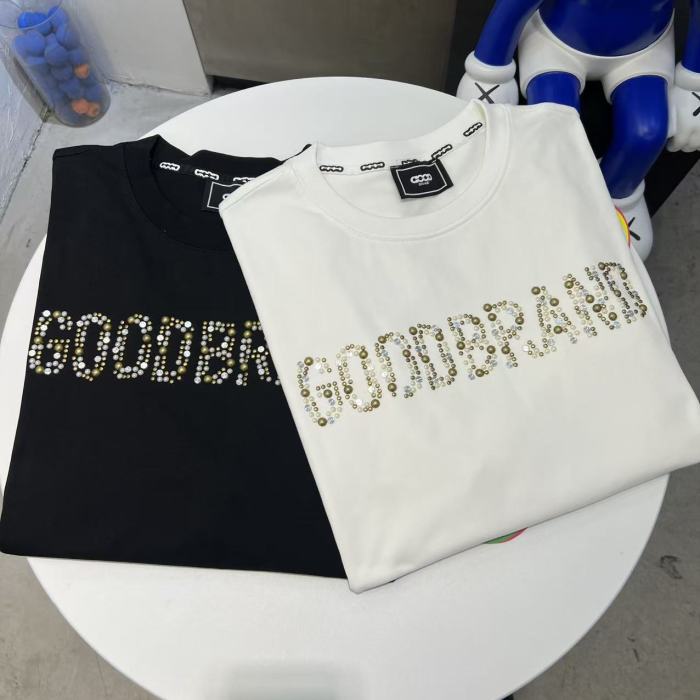 Slogan Champagne Fragment Hot Rhinestone Tee 2 colors 29220122