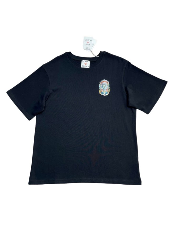 1:1 quality version Vintage Fire Flame Totem Colorful Arch Frame Front Back Print T-shirt 29220515