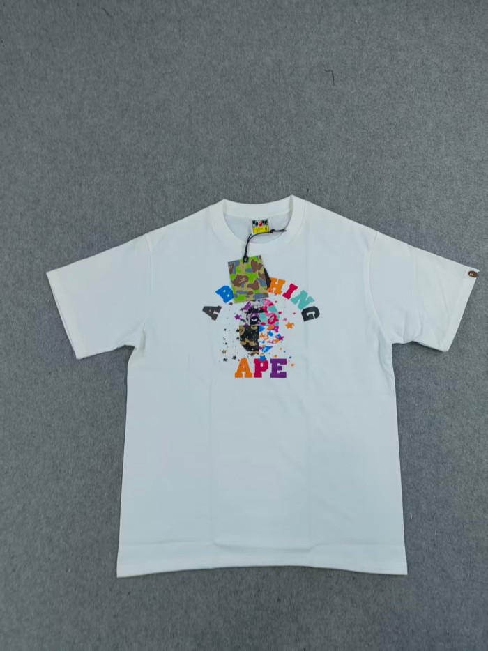 colorful letter camo spray ink print T-shirt 2 colors 29069010