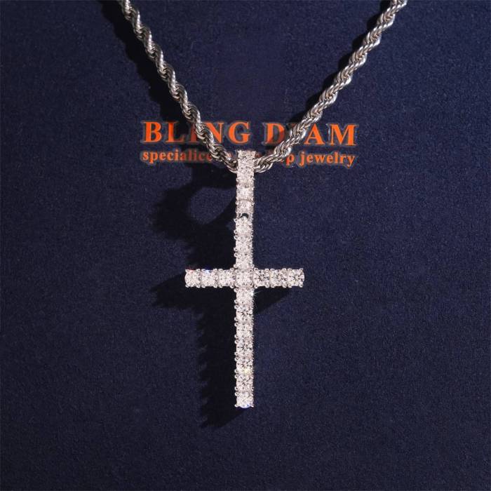 Moissanite Cross Necklace Pendant【No Chain】3 colors 28777522