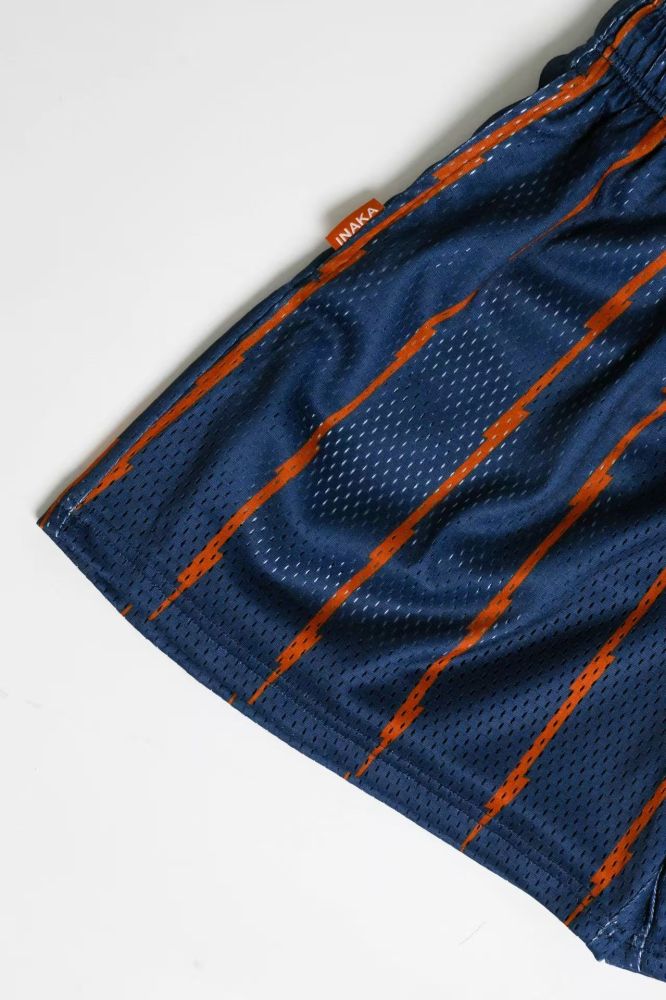 Vertical Lightning Striped Fine Mesh IP Logo Quick Dry Basketball Running Shorts 3 colors 29284374