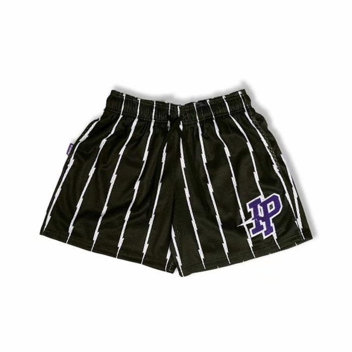 Vertical Lightning Striped Fine Mesh IP Logo Quick Dry Basketball Running Shorts 3 colors 29284374