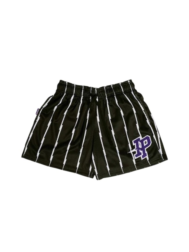 Vertical Lightning Striped Fine Mesh IP Logo Quick Dry Basketball Running Shorts 3 colors 29284374