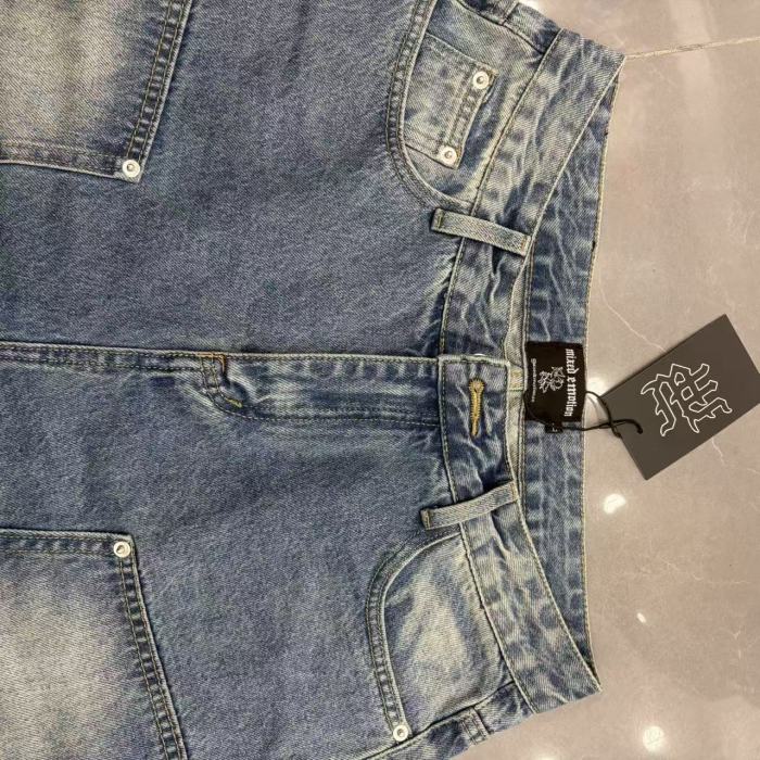 Double Front Pocket Rivet Stitch Panel Washed Men Carpenter Five Inch Denim Shorts 2 colors 29285744