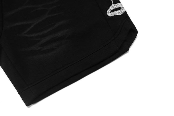 Ripple Wrinkle Texture Side Patch Logo Print Drawstring Waist French Terry Sweat Shorts 3 colors 29285822