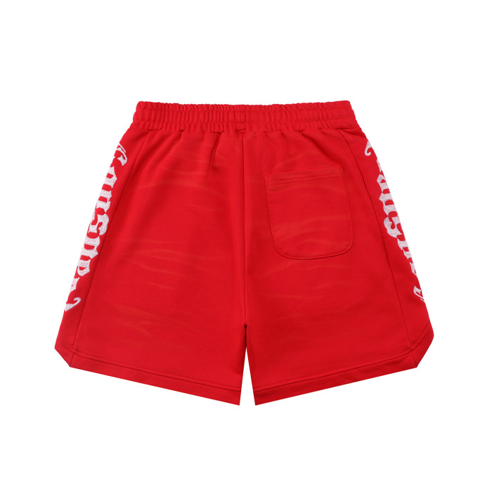 Ripple Wrinkle Texture Side Patch Logo Print Drawstring Waist French Terry Sweat Shorts 3 colors 29285822