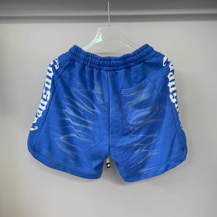 Ripple Wrinkle Texture Side Patch Logo Print Drawstring Waist French Terry Sweat Shorts 3 colors 29285822
