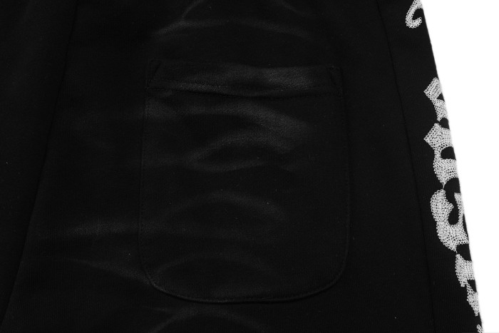 Ripple Wrinkle Texture Side Patch Logo Print Drawstring Waist French Terry Sweat Shorts 3 colors 29285822