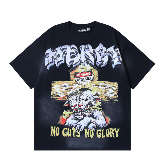 High Street Mad Dog Cross No Guts No Glory Phrase Double Sided Print Oversized Tee 29287282
