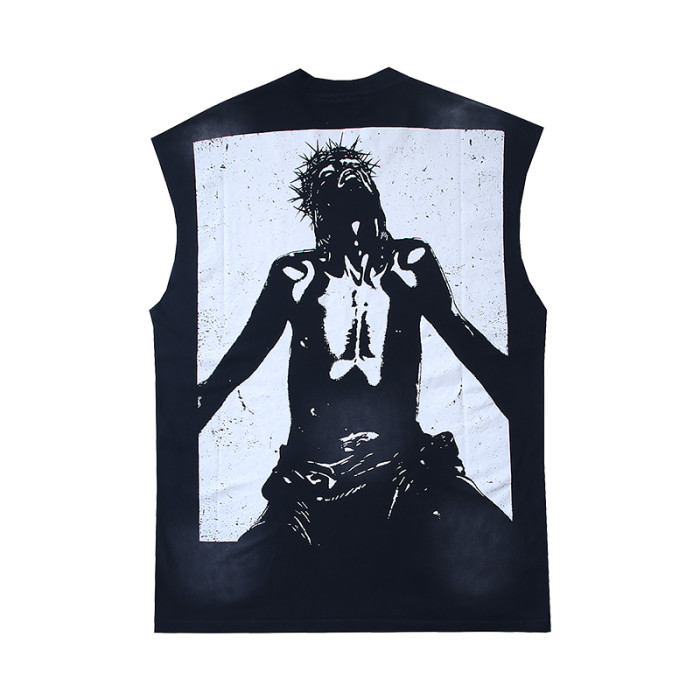 Gothic Letter Pink Yin Yang Religious Figure Double Sided Print Sleeveless Tank Top 29287307