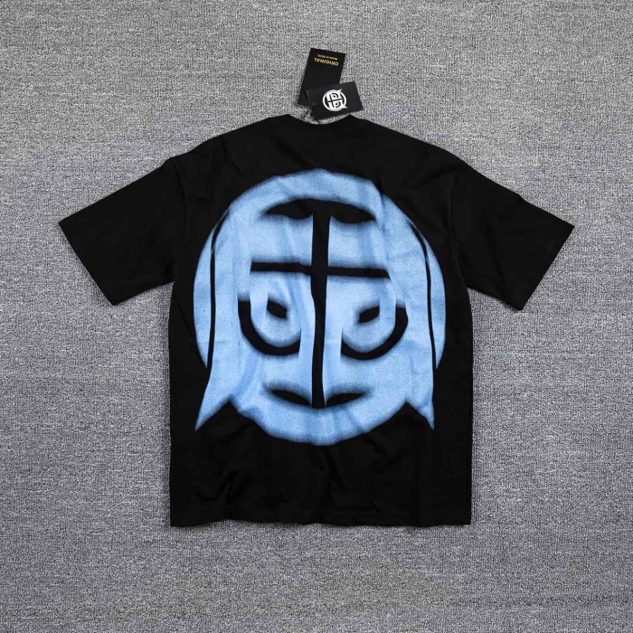 Neck Rhinestone Galaxy Stargazing Figure Logo Double Sided Print T-Shirt 29287076